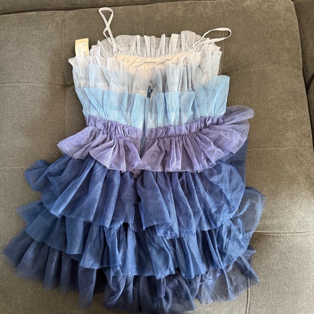 Anna Grace Blue Ruffled Dress - Picture 4 of 4